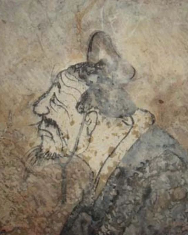 Figura interpretada como Confucio en un fresco funerario de Han occidental