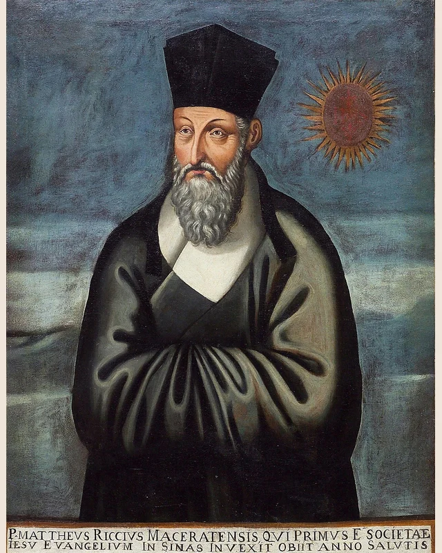 Retrato de Matteo Ricci pintado por Yu Wenhui hacia 1610