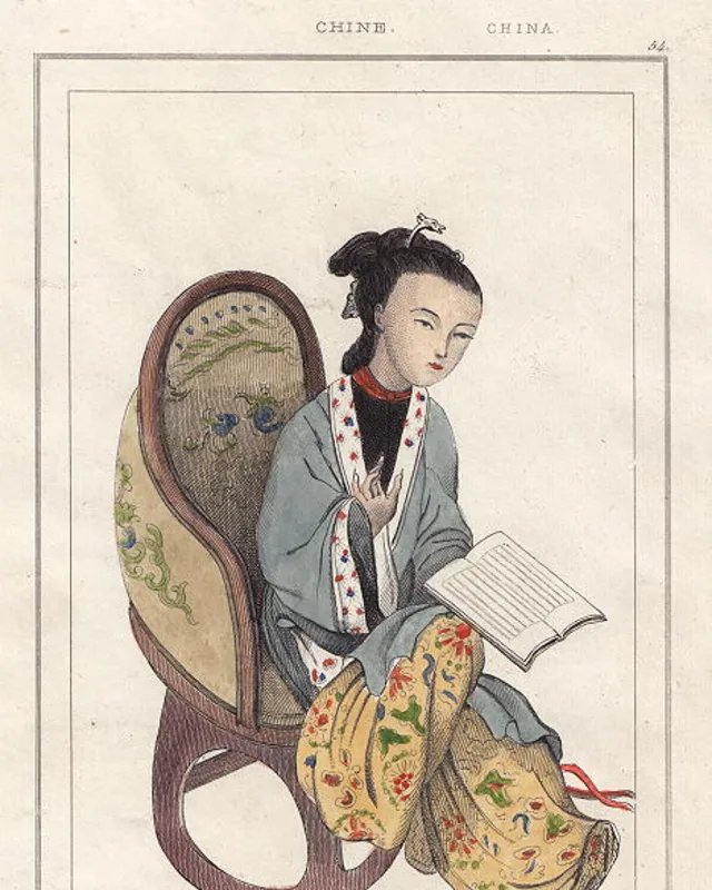 Grabado europeo del siglo XIX que representa a Ban Zhao