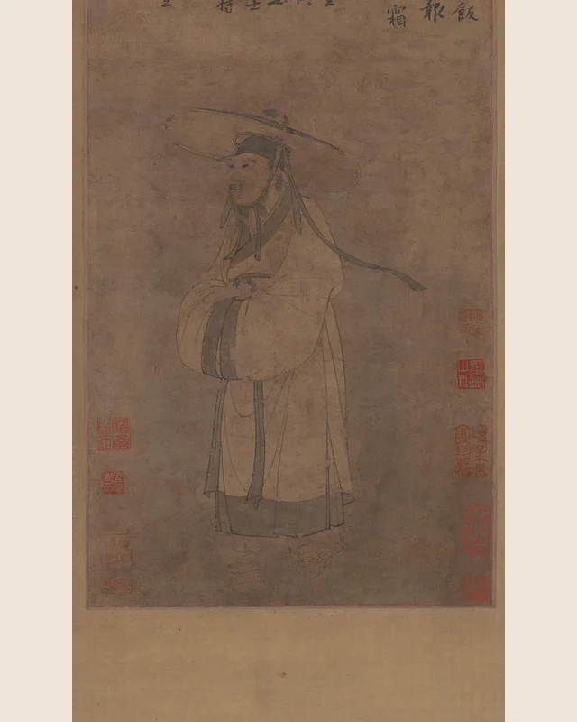 Du Fu en una pintura atribuida a Zhao Mengfu conservada en el Museo del Palacio; representación posterior